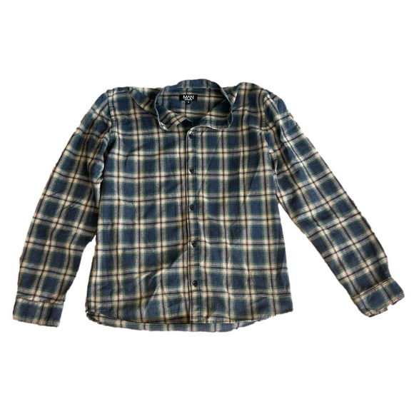 Boohoo Man Men's Plaid Button-Up Shirt - Picture 1 of 3